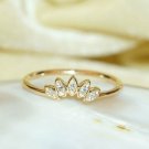 14k Gold Art Deco Diamond Ring Wedding Ring Stackable Diamond Crown Ring Band. 14k Gold Art Deco Diamond Ring Wedding Ring Stackable Diamond Crown Ring Band.