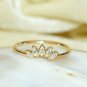14k Gold Art Deco Diamond Ring Wedding Ring Stackable Diamond Crown Ring Band.