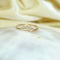 14k Gold Art Deco Diamond Ring Wedding Ring Stackable Diamond Crown Ring Band.