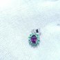 purple garnet cluster pendant sterling silver pendant for birthday/anniversary.