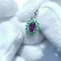 purple garnet cluster pendant sterling silver pendant for birthday/anniversary.