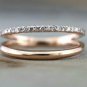 Diamond Open Wedding Band 14k Solid Gold Engagement Ring Wedding Double Band.