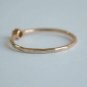 Minimal Champagne Engagement Ring 14k Gold Thin Diamond Wedding Ring Band.