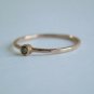 Minimal Champagne Engagement Ring 14k Gold Thin Diamond Wedding Ring Band.