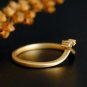 Diamond Chevron Ring 14k Solid Matte Gold Promise Ring Gold Wedding V Shape Ring