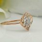 14k Solid Gold Diamond Solitaire Ring Filigree Design Diamond Gold Ring Band.