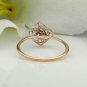 14k Solid Gold Diamond Solitaire Ring Filigree Design Diamond Gold Ring Band.