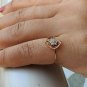 14k Solid Gold Diamond Solitaire Ring Filigree Design Diamond Gold Ring Band.