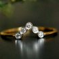 Diamond Chevron Ring 14k Solid Gold Round Diamond Wedding Stack Anniversary Gift