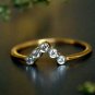 Diamond Chevron Ring 14k Solid Gold Round Diamond Wedding Stack Anniversary Gift