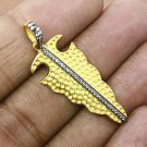 Pave Diamond Textured Pendant 925 Silver Diamond Handmade Pendant Gift.