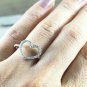 Diamond Open Heart Ring 14k Solid Gold Couple Ring Anniversary Ring Fashion Band