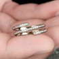Pave Diamond Wrap Ring 14k Gold Wedding Swirl Ring Anniversary Gift Couple Ring.