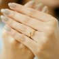 Open Circle Diamond Statement Ring 14k Solid Gold Solitaire Designer Ring Band.