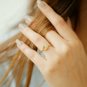 Open Circle Diamond Statement Ring 14k Solid Gold Solitaire Designer Ring Band.