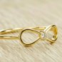 14k Solid Gold Diamond Infinity Sign Ring Gold Knot Ring Dainty Diamond Ring.