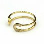Safety Pin Shape Ring Band 14k Solid Gold Diamond Designer Ring Birthday Gift.