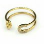 Safety Pin Shape Ring Band 14k Solid Gold Diamond Designer Ring Birthday Gift.