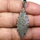 Pave Diamond Leaf Sparkle Charm Pendant 925 Silver Diamond Charm Jewelry Gift. Pave Diamond Leaf Sparkle Charm Pendant 925 Silver Diamond Charm Jewelry Gift.