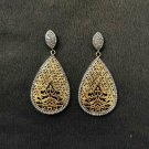 Pave Diamond Drop Earring 925 Silver Diamond Filigree Teardrop Earring Gift. Pave Diamond Drop Earring 925 Silver Diamond Filigree Teardrop Earring Gift.