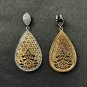 Pave Diamond Drop Earring 925 Silver Diamond Filigree Teardrop Earring Gift.