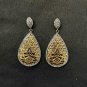 Pave Diamond Drop Earring 925 Silver Diamond Filigree Teardrop Earring Gift.