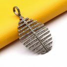 Leaf Pendant Pave Diamond 925 Silver Diamond Leaf Shape Pendant For Christmas.