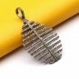 Leaf Pendant Pave Diamond 925 Silver Diamond Leaf Shape Pendant For Christmas.