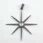 Pave Diamond Star Pendant 925 Silver Diamond Snow Star Pendant Birthday Gift.