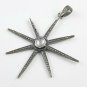 Pave Diamond Star Pendant 925 Silver Diamond Snow Star Pendant Birthday Gift.