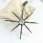 Pave Diamond Star Pendant 925 Silver Diamond Snow Star Pendant Birthday Gift.