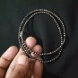 Black Spinel Beaded Necklace And Earring Fine Jewelry Set 925 Sterling Silver.