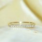 14k Gold Diamond Stackable Bar Ring Women Gift D Shape Ring Natural Diamond Band