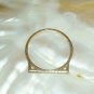 14k Gold Diamond Stackable Bar Ring Women Gift D Shape Ring Natural Diamond Band