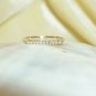 14k Gold Diamond Stackable Bar Ring Women Gift D Shape Ring Natural Diamond Band