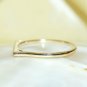 14k Gold Diamond Stackable Bar Ring Women Gift D Shape Ring Natural Diamond Band