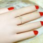 14k Gold Diamond Stackable Bar Ring Women Gift D Shape Ring Natural Diamond Band