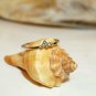 White Diamond Cluster Ring 14k Gold Natural Diamond Cluster Stackable Ring Band.
