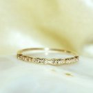 Gold Half Eternity Solid Band Diamond Ring 14K Wedding 14k Yellow Round Band NS9