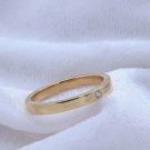 Ring Gold Diamond Engagement Bezel 14K Yellow Set Cut Round Wedding Band NF78.