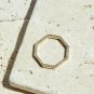 Octagon Diamond Gold Ring 14k Solid Gold Ring Bolt Shape Wedding Diamond Ring.