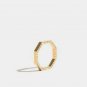 Octagon Diamond Gold Ring 14k Solid Gold Ring Bolt Shape Wedding Diamond Ring.