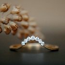Curved Diamond Ring Enhancer 14k Gold Natural Diamond Curve Wedding Ring Band. Curved Diamond Ring Enhancer 14k Gold Natural Diamond Curve Wedding Ring Band.