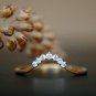 Curved Diamond Ring Enhancer 14k Gold Natural Diamond Curve Wedding Ring Band.