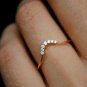 Curved Diamond Ring Enhancer 14k Gold Natural Diamond Curve Wedding Ring Band.