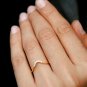 Curved Diamond Ring Enhancer 14k Gold Natural Diamond Curve Wedding Ring Band.