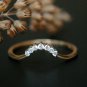 Curved Diamond Ring Enhancer 14k Gold Natural Diamond Curve Wedding Ring Band.