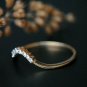 Curved Diamond Ring Enhancer 14k Gold Natural Diamond Curve Wedding Ring Band.