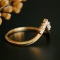 Chevron V Ring 14k Gold Diamond Stack able Ring Wedding Band Gift Bridal Jewelry
