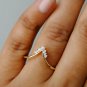 Chevron V Ring 14k Gold Diamond Stack able Ring Wedding Band Gift Bridal Jewelry